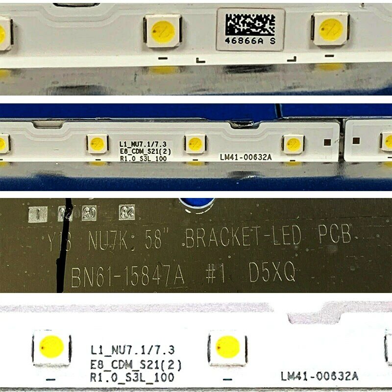2PCS/Set LED TV Illumination Bars For Samsung UE58NU7102 UE58NU7105 UE58NU7120 UE58NU7140 UE58NU7170 UE58NU7172 Backlight Strips