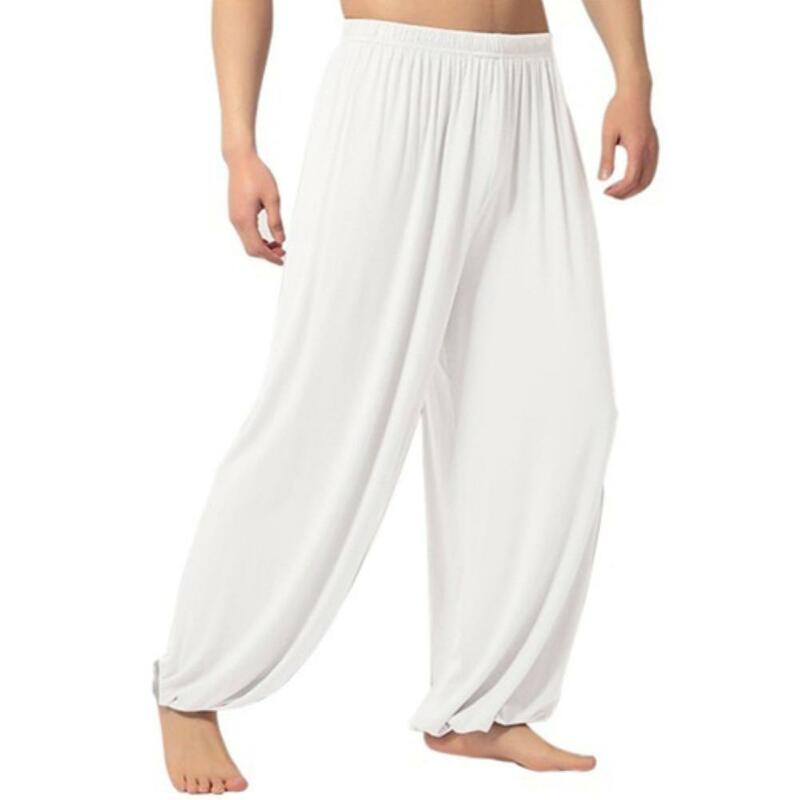 Pantalones de chándal informales para hombre, pantalones holgados de Color sólido, danza del vientre, Yoga, Harem, estilo suelto, caliente