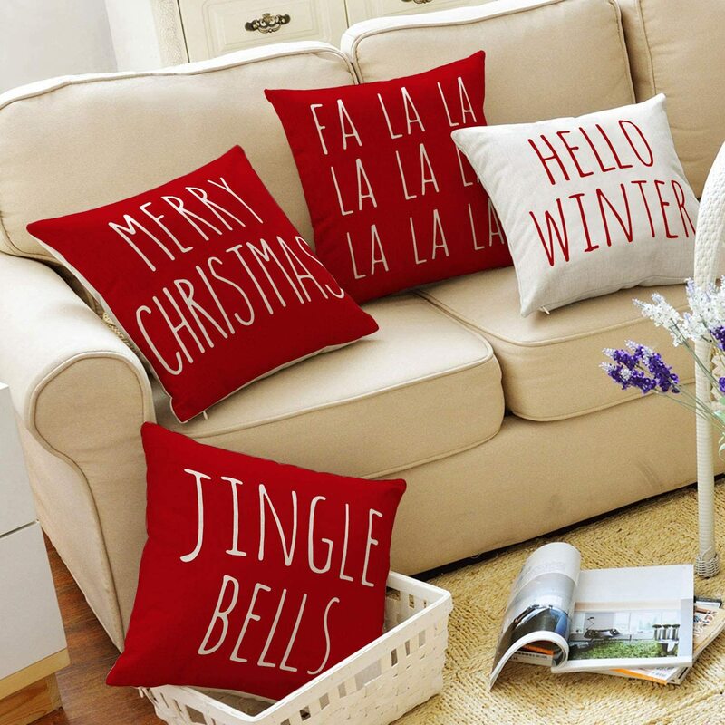 Рождественская наволочка для диванной подушки 45x45 см, наволочка для рождественской подушки, украшение для дома, наволочка для подушки, праздничный диван, чехол для дивана