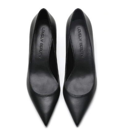 YEELOCA คลาสสิกผู้หญิงปั๊ม Sheepskin หนังรองเท้าส้นสูงรองเท้าแฟชั่นผู้หญิง Stiletto 5 ซม.ขนาด 38 KZ0621