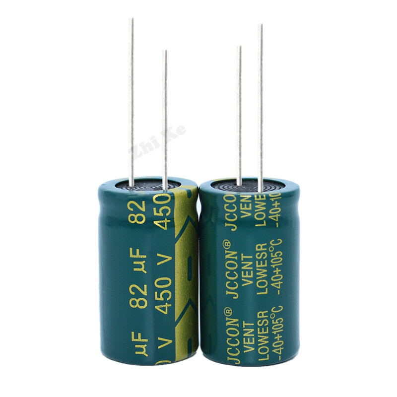 Condensador de electrolito de aluminio de baja ESR, 2 piezas, 450 V, 82 UF, 18x30mm, 82 uf, 450 V, condensadores eléctricos de alta frecuencia, 20%