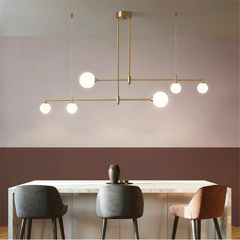 Lampadario a sfera di vetro nordico illuminazione per sala da pranzo camera da letto cucina moderna lampada a LED lampada a sospensione/luci di design