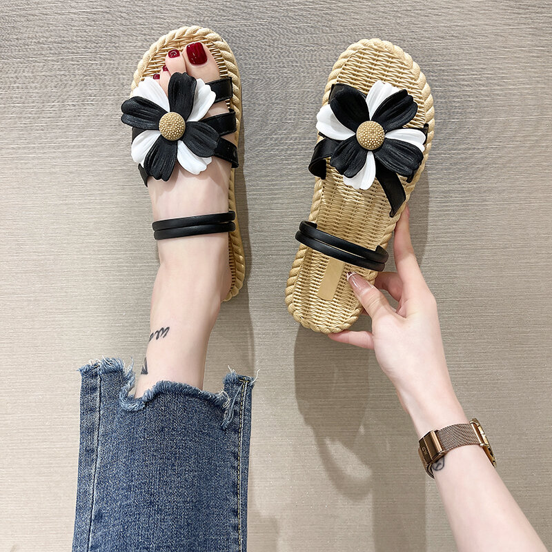 2021 letnie kobiety obuwie kapcie rzym Retro grube dno sandały z odkrytymi palcami plaża Slip On slajdy marka projekt sandały fajne