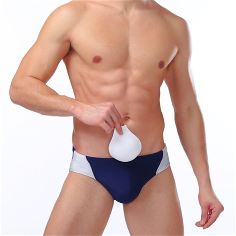 1PC gąbka bielizna poduszka wzmacniacz puchar seksowna męska bielizna z gąbką uwypuklającą wyściełany przedni Penis Push Up Cup poduszka do kąpieli Underwea