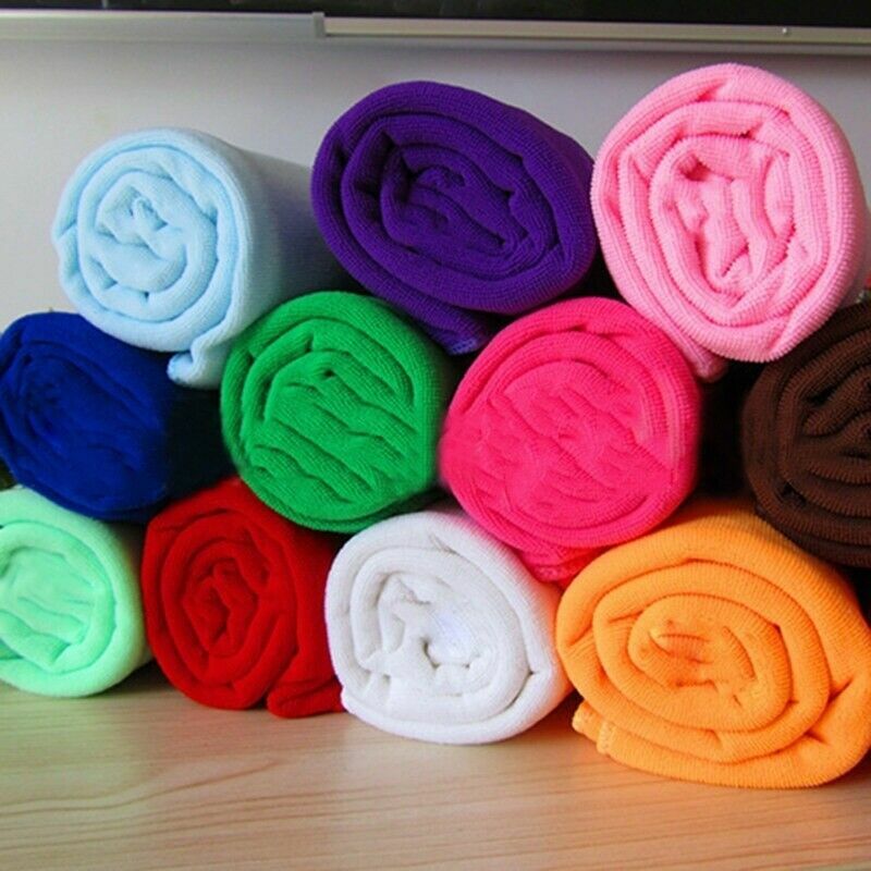 Pure Color Natural Microfiber Towel 70x140cm Absorbent Fiber Family Bath Washer Beach Swimming Towels