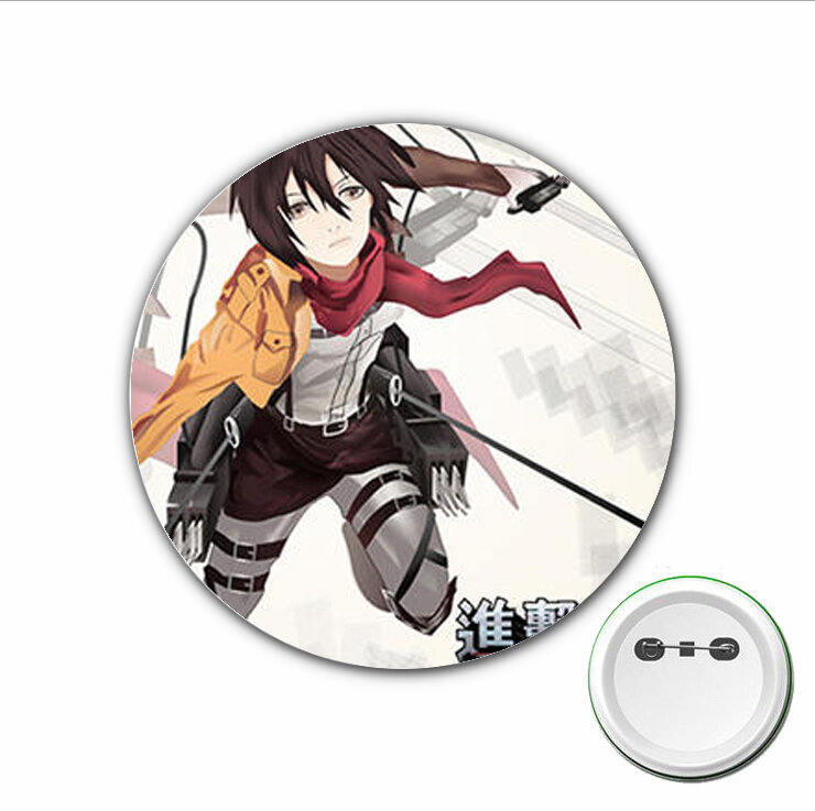 Insignia de anime Attack on Titan, broche de Cosplay, pines de iconos, decoración de insignias de dibujos animados, botón, accesorios de ropa, 3 piezas