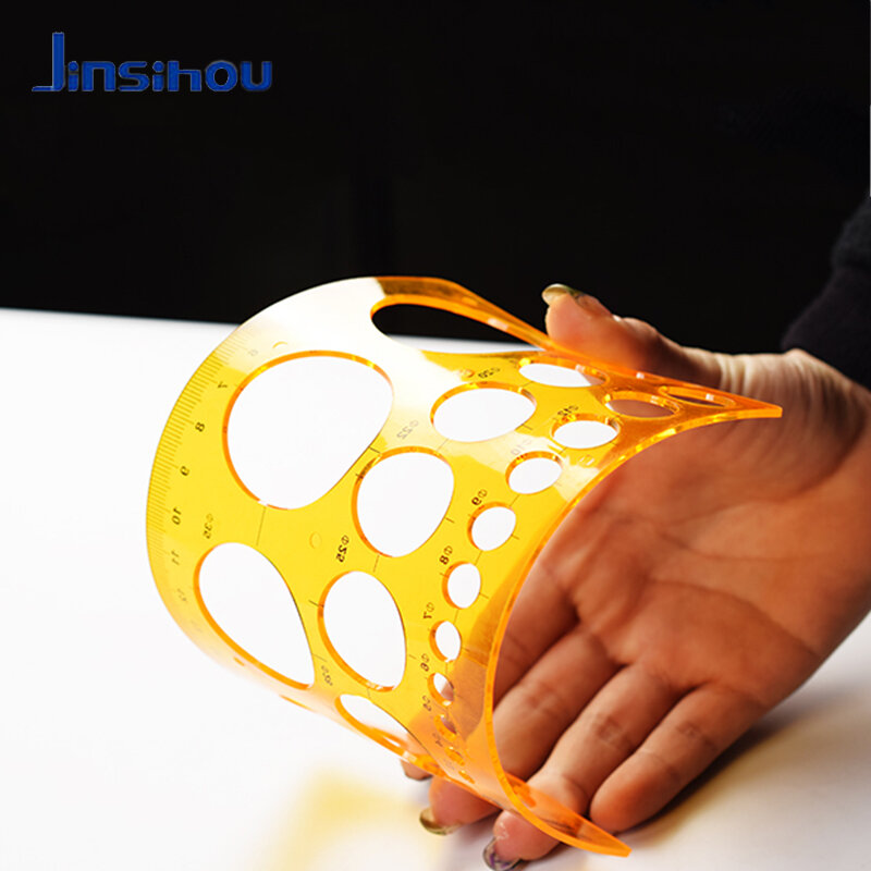Jinsihou Modello di Disegno/Stencil Righello Morbido K Resina Architetto/Costruzione/Geometria/Math/Mobili/Curva/Rotondo Simboli Strumento