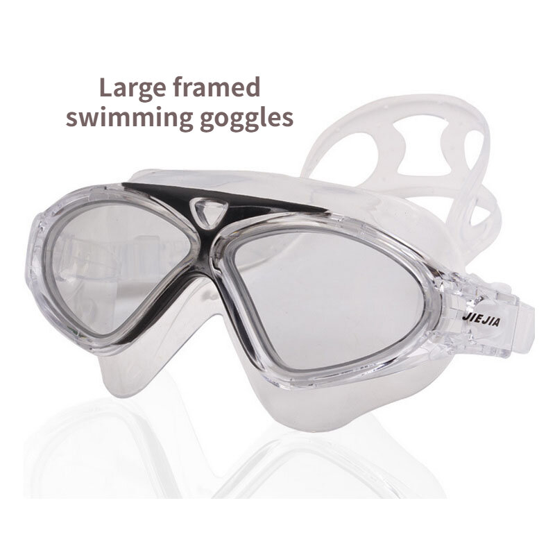 Jiejia natação óculos versão clara óculos de mergulho profissional anti-nevoeiro esporte óculos de natação grande adulto à prova dwaterproof água