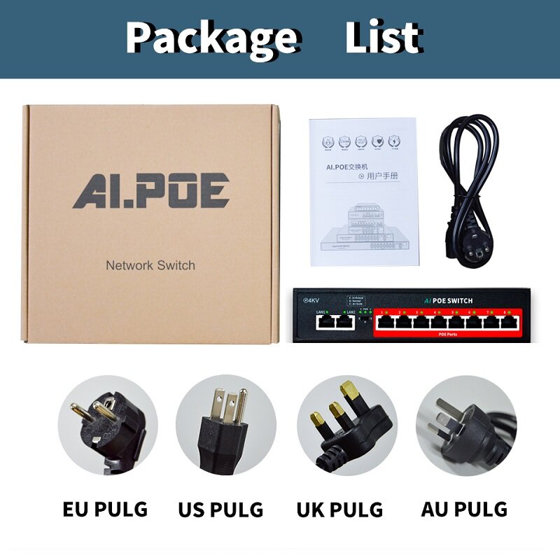 Steamemo ssc Serie voller Gigabit Poe Switch 4/6/8/1000 Port MBit/s für IP-Kamera/Wireless AP Switch Gigabit SFP