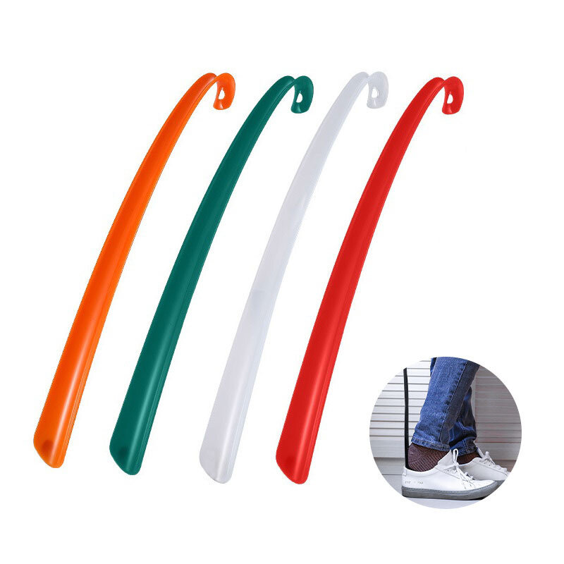 Zapatero Extra largo de plástico para perezosos, tirador de zapatos con mango largo, Color aleatorio