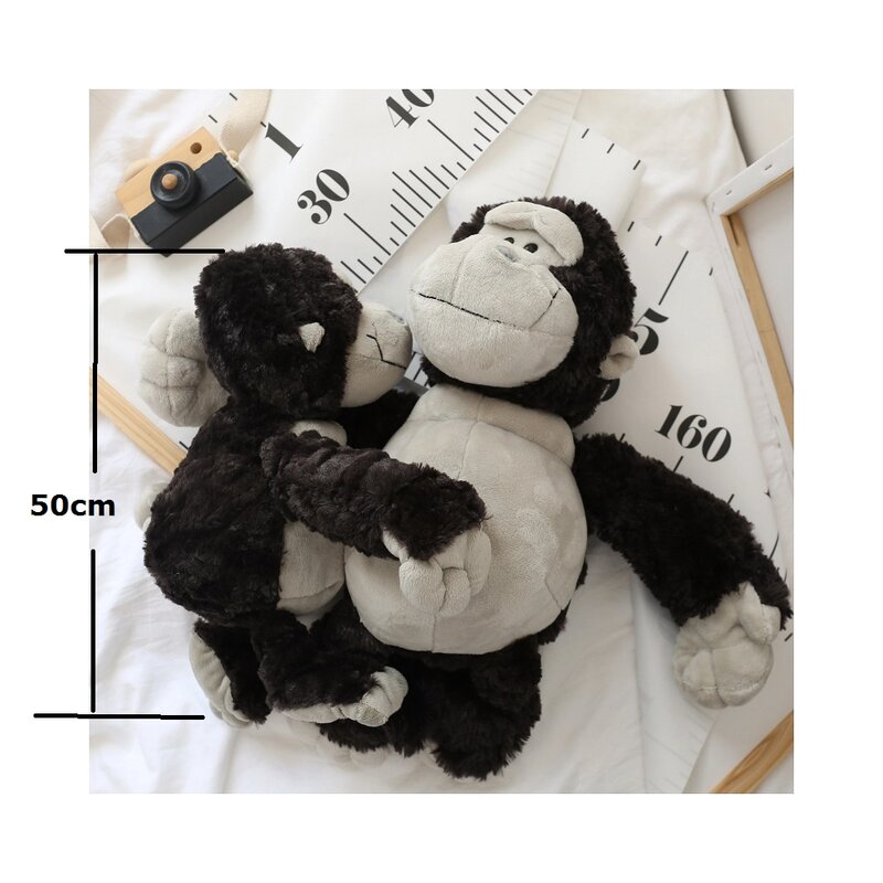 50cm 숲 동물 고릴라 플러시 장난감 베개, 카와이 봉제 큰 인형, 어린이 동반 솜털 장난감, 친구 어린이 선물
