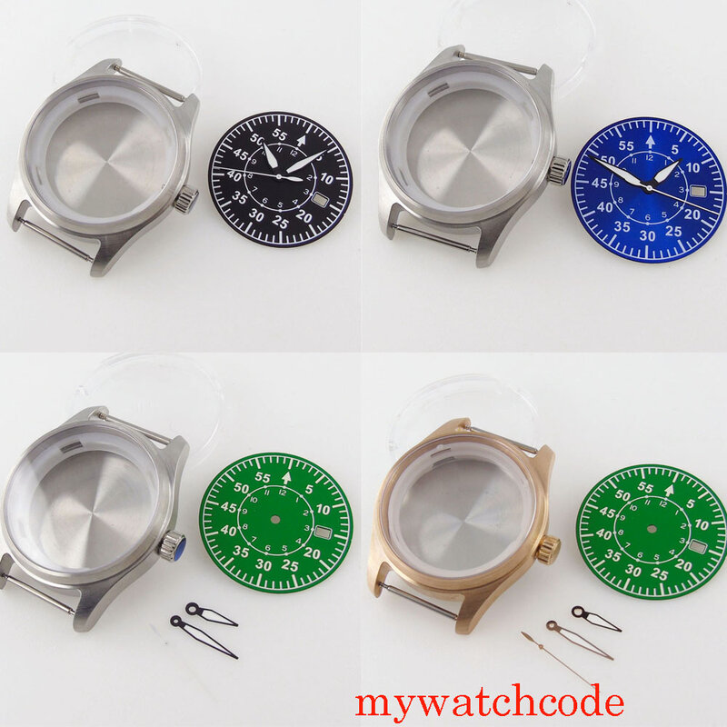 Caja de reloj con movimiento automático, accesorio de cristal de zafiro, resistente al agua hasta 200m, esfera luminosa, piezas de reloj, Cusn8, NH35