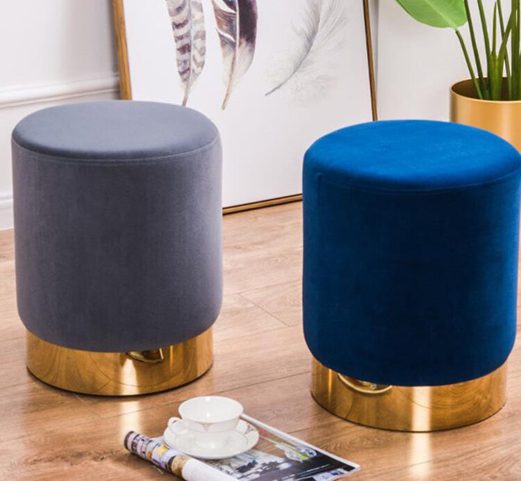 38X42cm Nordic Dresser makijaż stołek nowoczesny Sofa stóp stołek kreatywny krótki stołek tkaniny buty stołek otomana