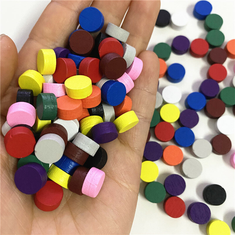 100 pezzi diametro 10*5MM pedone pezzi di gioco in legno pedone colorato/scacchi per giochi da tavolo/accessori per giochi educativi