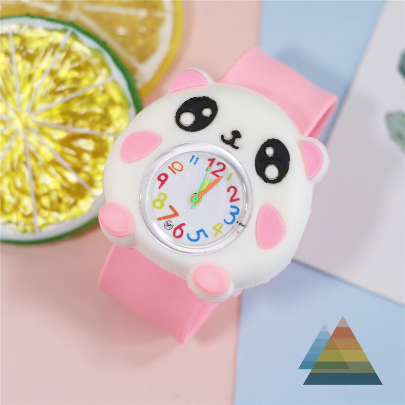 12 estilos multi-color relógios crianças dos desenhos animados esportes de quartzo panda borboleta caranguejo kitty macaco abelha menina relógio para o presente do miúdo