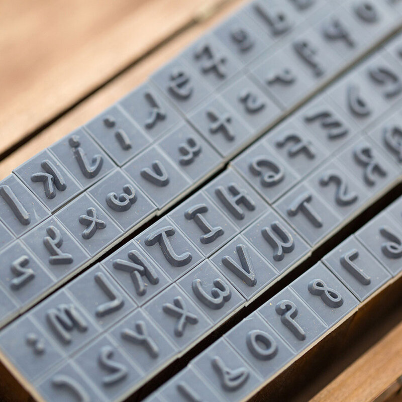 70 pz/scatola in legno stampa + scrittura a mano inglese lettera + numero digitale sigillo & timbro