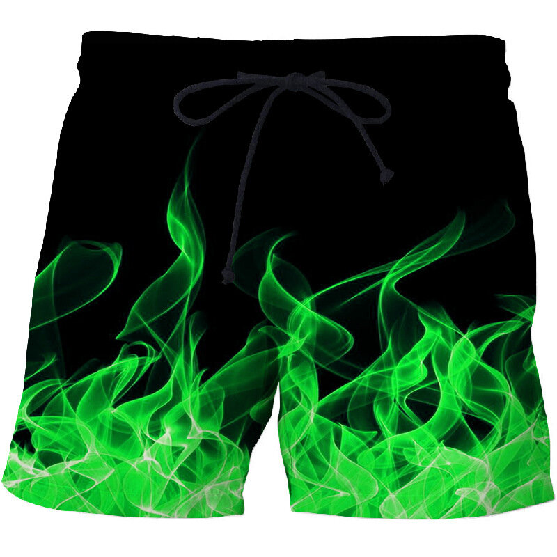 2020 new purple flame men's beach shorts sports quick-drying swimsuit street funny 3D printed shorts factory direct sales
