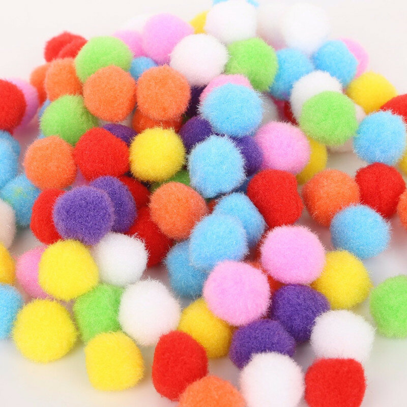 500Pcs x 1cm pompon Ball Soft Round Fluffy Pom Poms Ball per bambini decorazione artigianale fatta a mano fai da te