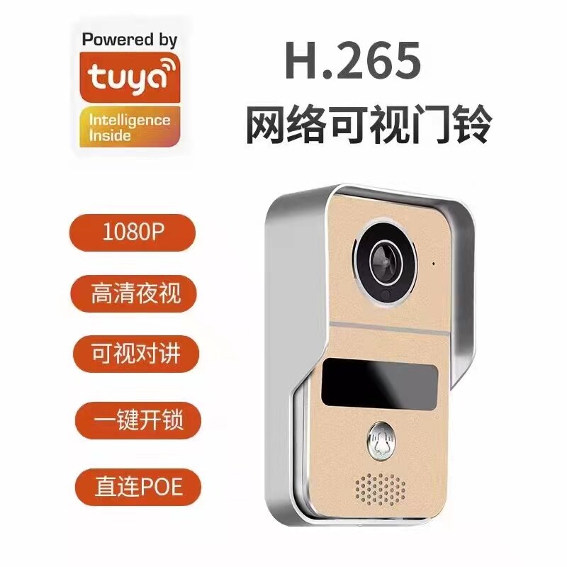 Tuya APP 2MP 1080P POE WIFI IP Doorbell Intercom ประตู Viewer Chime Wireless Peephole Viewer ประตูวิดีโอโทรศัพท์
