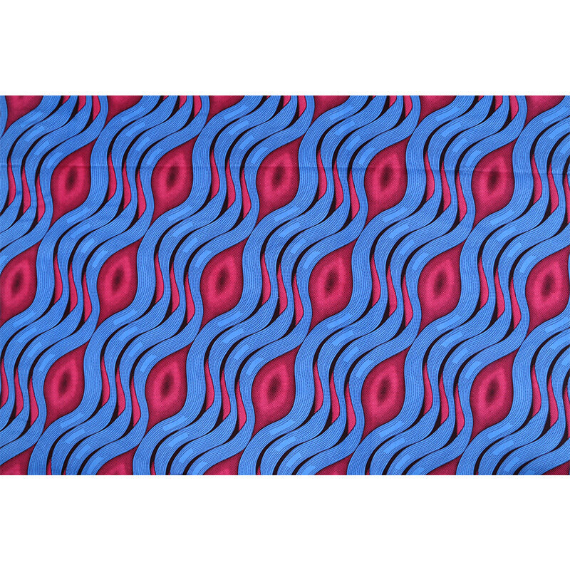 Wax à imprimé rouge et bleu 6Yards, nouveau tissu africain, véritable Ankara, garantie, ceinture de soleil, ensemble, 2019