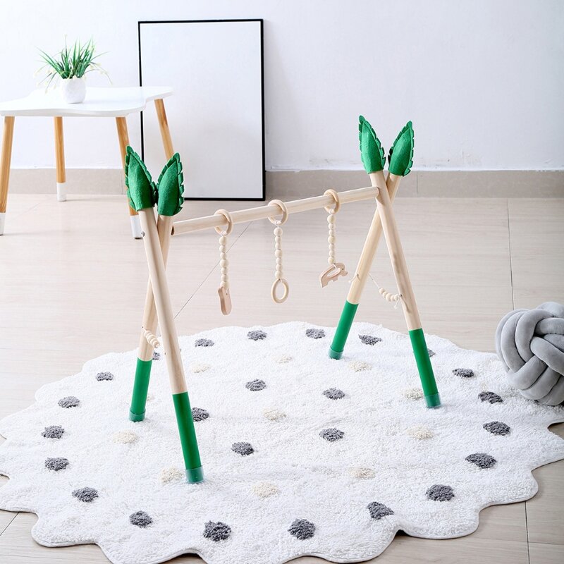 1Set in stile nordico Baby Gym Play Nursery Sensory Ring-pull Toy cornice in legno Infant Toddler Clothes Rack Gift Kids Room Decor