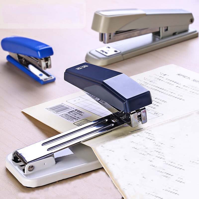 Grampeador de papel para escola e escritório, grampo leve e resistente com rotação de 360 grampos, suprimentos para fixação de livros, material de escritório