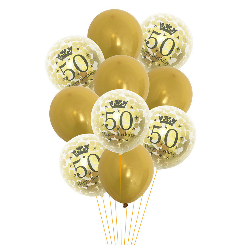 Balões de látex de aniversário, balões confete para decoração de festa de feliz aniversário, 18, 30 e 40 anos, 10 peças