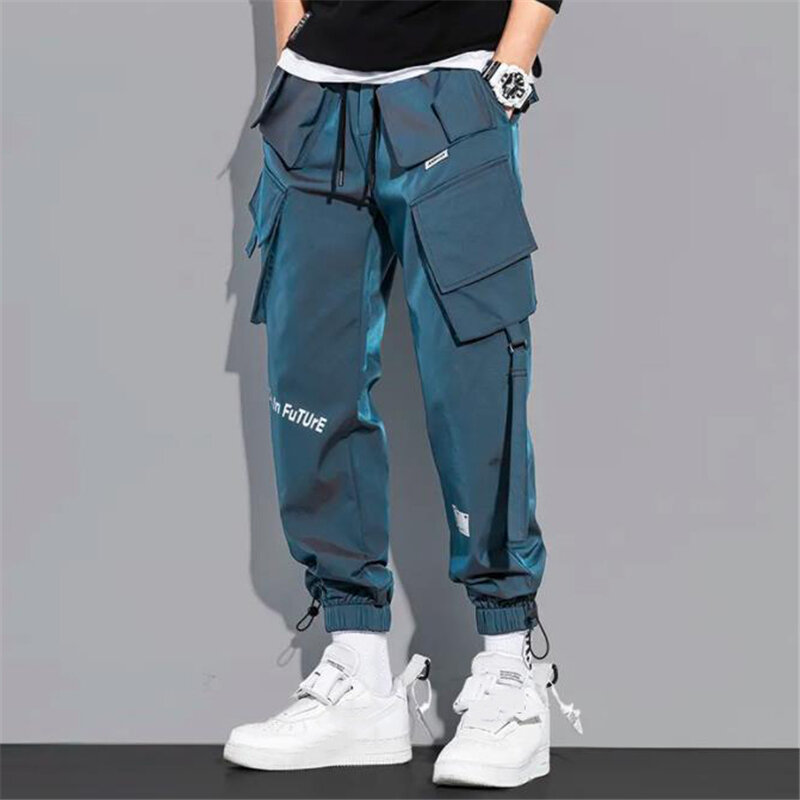 Men's Cargo Pants Fashion Hip Hop Multi-pocket Trousers Trendy Streetwear Solid Sweatpants Pantalones Casuales Para Hombre