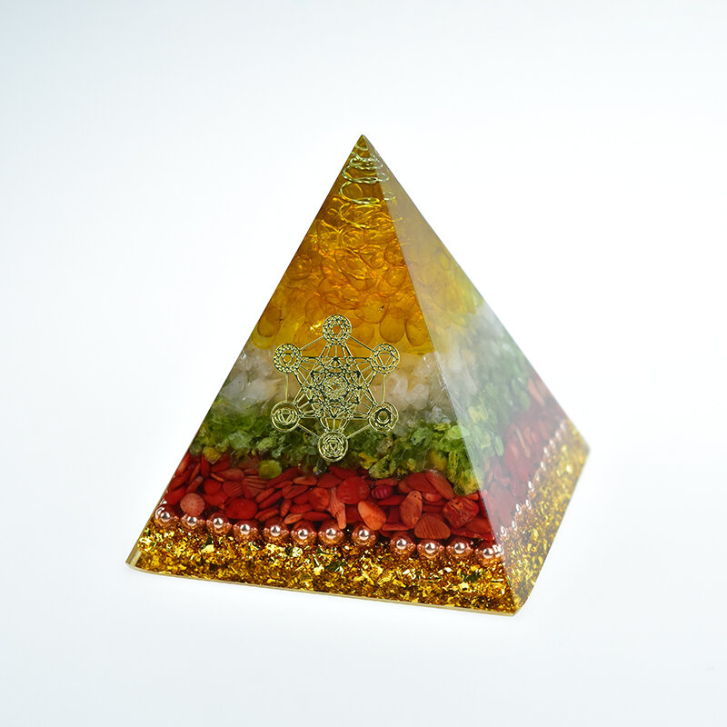 Orgonite エネルギーピラミッドの装飾 Orgone アキュムレータ石変化磁場の生活レイキヒーリング樹脂ジュエリー