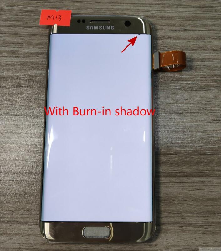 Oryginalny do Samsung Galaxy S7 krawędzi G935F G935A G935FD wypalić cień i wada wyświetlacz lcd z ekranem dotykowym Digitizer