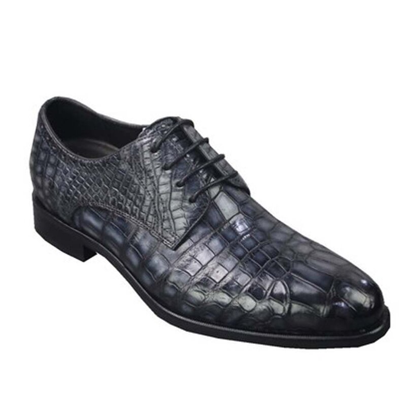 Ousidun cor da escova nova barriga de crocodilo sapatos masculinos sapatos feitos à mão sapatos formais homens de negócios sapatos casuais