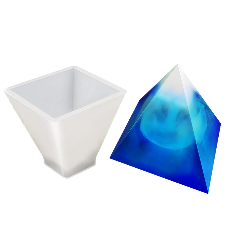 Molde de silicona de cristal de resina de pirámide cúbica, cono Triangular hecho a mano, espejo de joyería, herramientas de almacenamiento de decoración del hogar, bricolaje