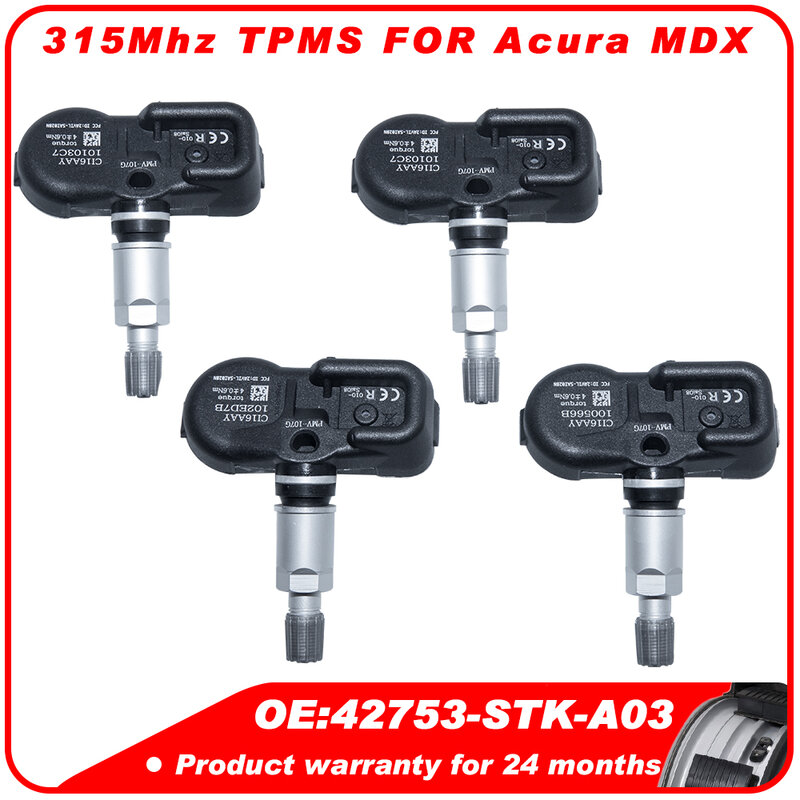 1-4Pcs TPMS Tire Pressure Sensor 42753-STK-A03 42753-STK-A04 315 MHz PMV-107G For Acura MDX 2007 2008 2009 2010 2011 2012 2013