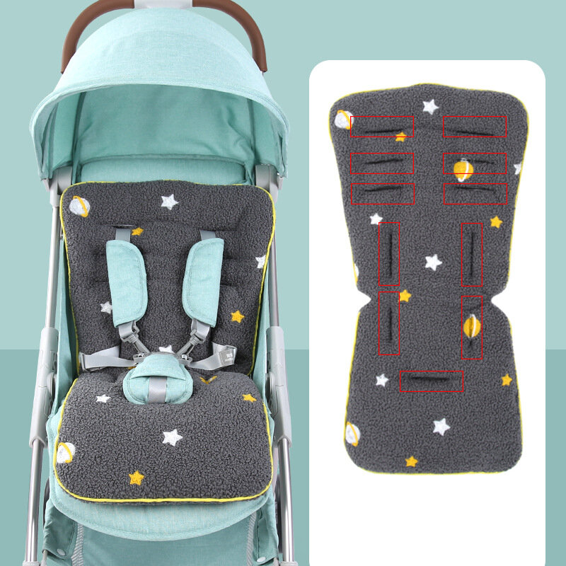 Warm ขนแกะรถเข็นเด็กทารกเบาะรองนั่ง Universal เด็กรถเข็นรถเข็นเด็ก Mat ทารกเก้าอี้สูงที่นั่งเบาะรถเข็นเด็กอุปกรณ์เสริม