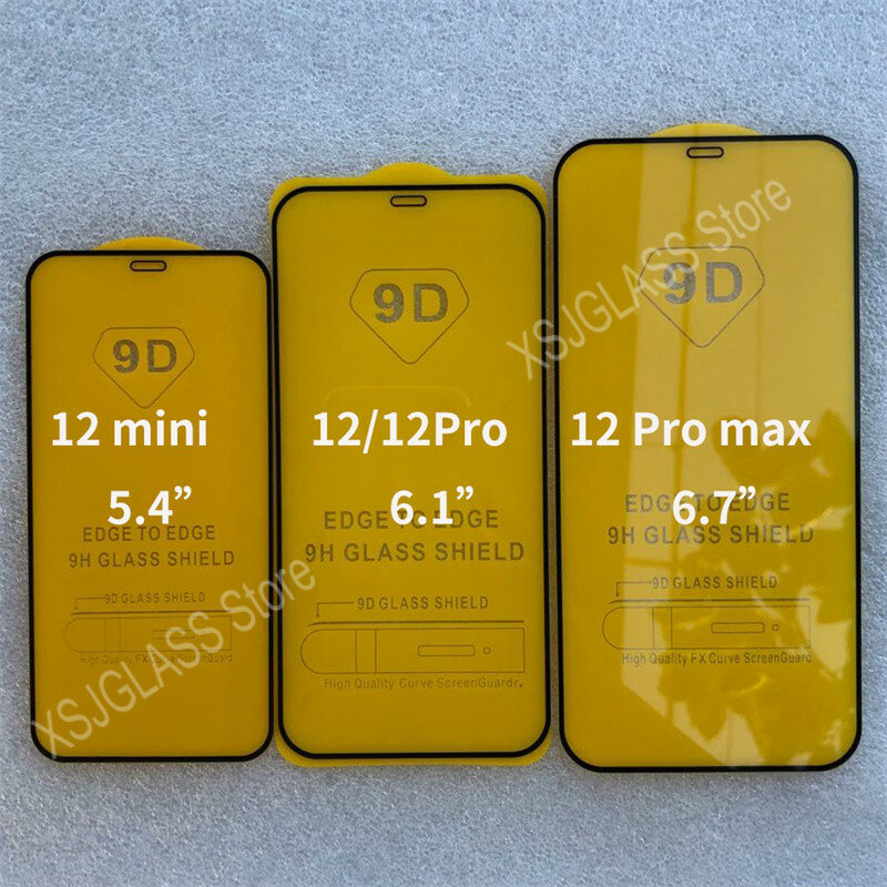 9D 3 Kính Cường Lực Cho iPhone 1412 13 11 Pro Max Mini Bảo Vệ Màn Hình Trong Cho iPhone XR XS Max 7 8 6S Plus SE2 Full Nắp Kính Chịu Lực