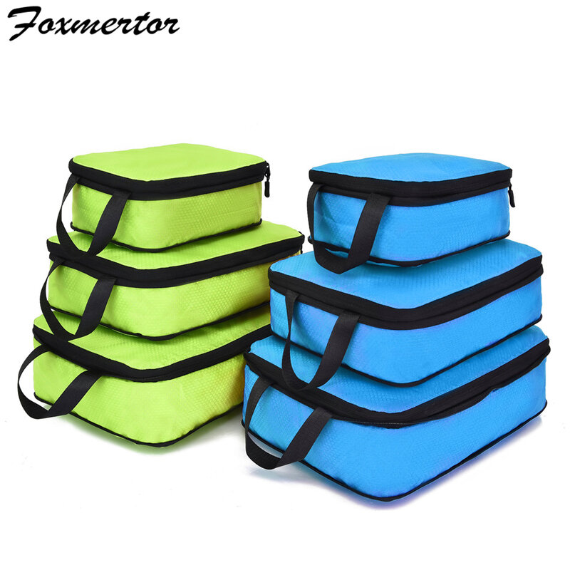 Travel Bag Compression Travel Storage Bag Clothes Tidy Organizer Suitcase Pouch 3/6 Pieces Case Shoes Packing Cube luggage bag