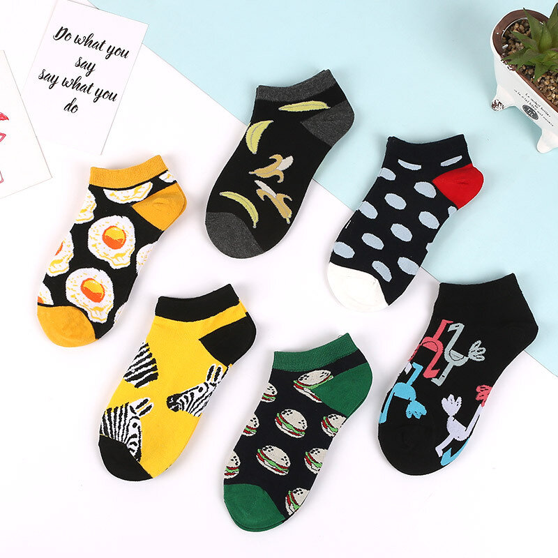 Women Solid Avocado Embroidery Socks Casual Joker Cotton Short Socks For Ladies Concise College Style Breathable Sox Trendy