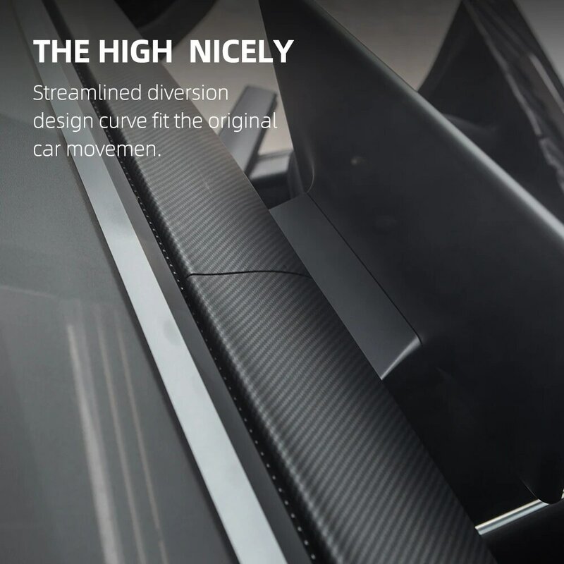 Heenvn-consola central de fibra de carbono ABS para Tesla, accesorio embellecedor para Tesla modelo 3, 2023, 2022