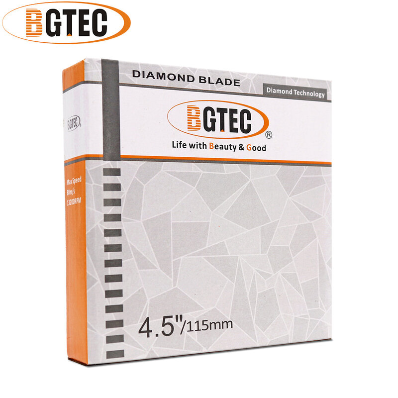 BGTEC 5 قطعة Dia 4.5 بوصة/115 مللي متر ضغط ساخن X شبكة توربو الماس شفرة المنشار مع M14 شفة أسطوانة تقطيع لل سيراميك