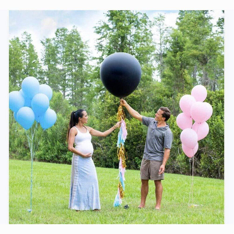 Globos de látex para fiesta de bebé, decoraciones de confeti azul y rosa, suministros sorpresa de género para niño o niña, 36 pulgadas