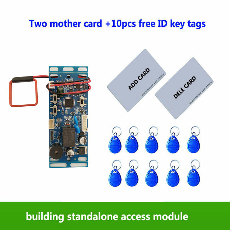 RFID EM/ID kontrol akses pintu tanam, kontrol akses interkom dengan 2 buah kartu ibu 10 buah Em Key Fob