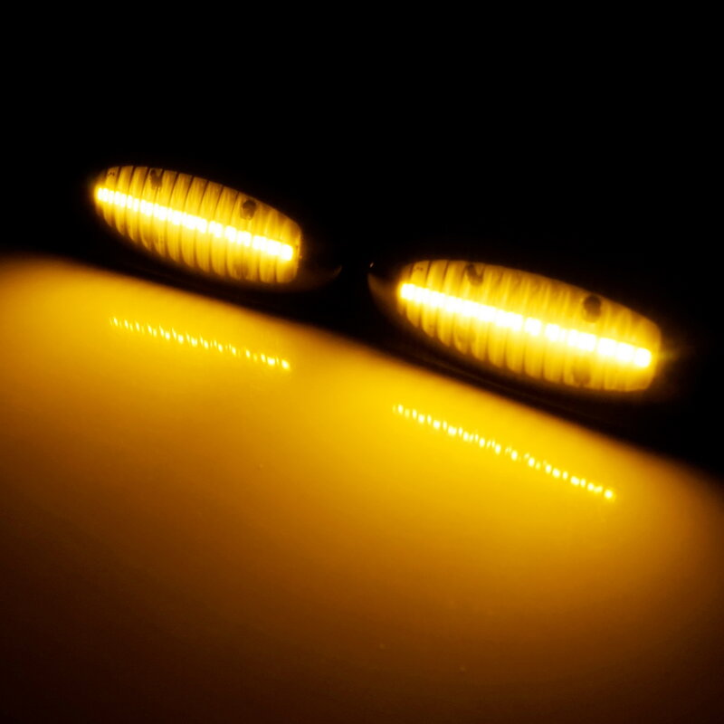 ANGRONG 2X Repeater Indikator Sisi LED Dinamis Amber Lensa Hitam Lampu L + R untuk Nissan Cube Note Qashqai Micra