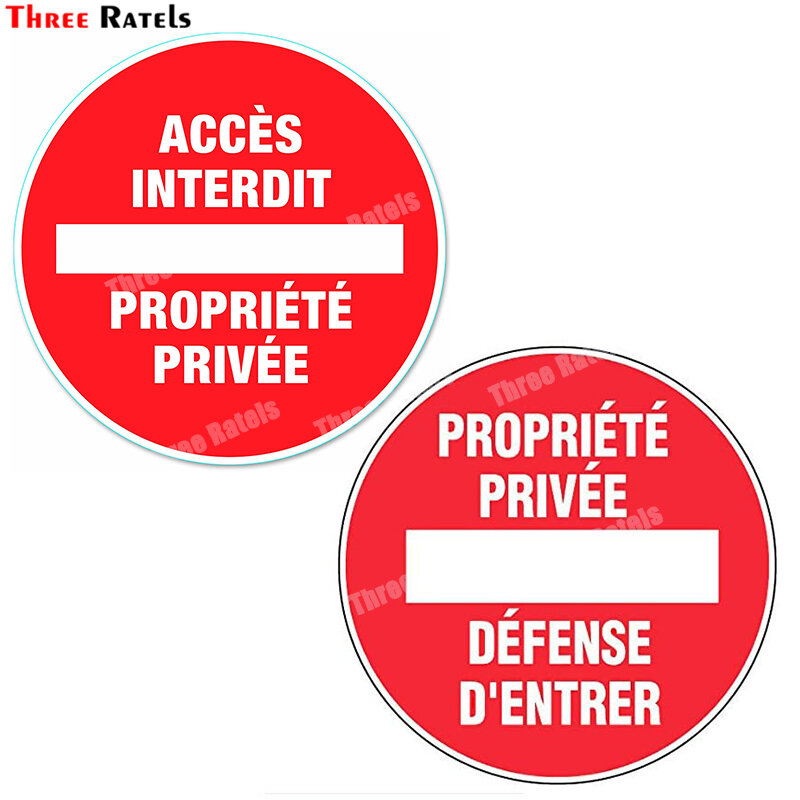 Drie Ratels B289 Private Property Geen Enntry Panel Adhesive Pvc D170 Mm Disc Sticker En Decals