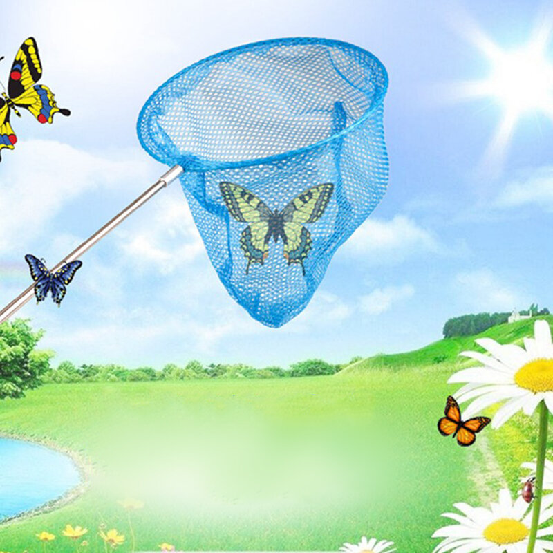 Dla dzieci antypoślizgowy uchwyt idealny teleskopowa motyl netto wysuwana 34 cali do łapania Bugs Insect kolorowe zabawki wędkarskie 1PC