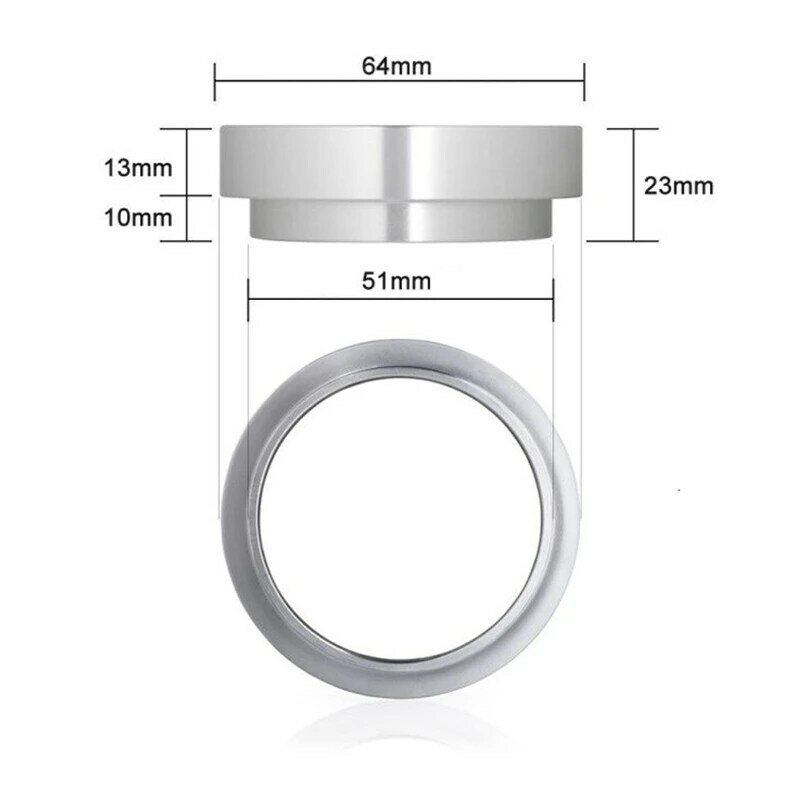 -Stainless Steel Coffee Dosing Ring Dosing Funnel Replacement Practical Easy to Use 51mm for Espresso Funnel Tool