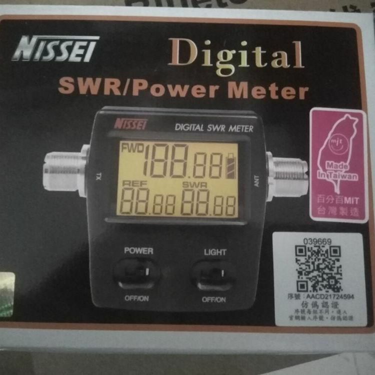RS-50 Digital SWR / Watt Meter NISSEI 125-525MHz UHF/VHF M Type Connector for TYT Baofeng LED Screen Radio Power Counter
