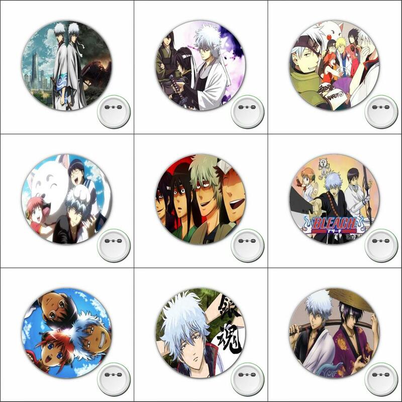 3 Stuks Japan Anime Gintama Cosplay Badge Cartoon Spelden Broche Voor Rugzakken Tassen Knoop Badges Kleding Accessoires