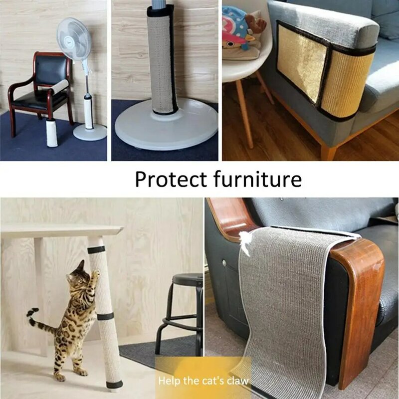 Коврик для кошачьей мебели, коврик для кошек из сизаля, защитный Натуральный сизаль для мебели, для стола, дивана, ножек стула