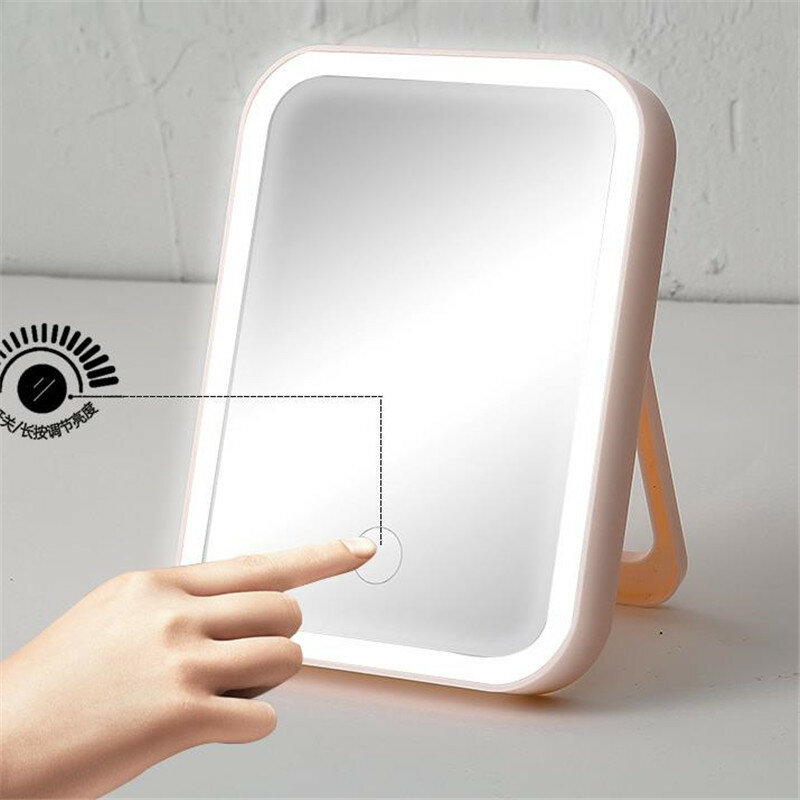 USB Charging Portable Folding LED Makeup Mirror With Light Ladies Makeup Lamp Cosmetic Mirrors Dropshipping 30#102