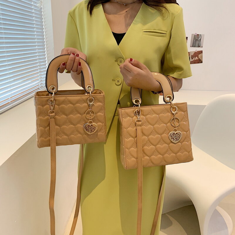 Женская брендовая роскошная сумка-тоут, Высококачественная модная классическая стеганая сумка с квадратными ручками, женские сумки через плечо, 2021